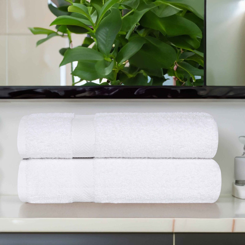 Franklin 100% Cotton Lightweight Quick-Drying Bath Sheet, White