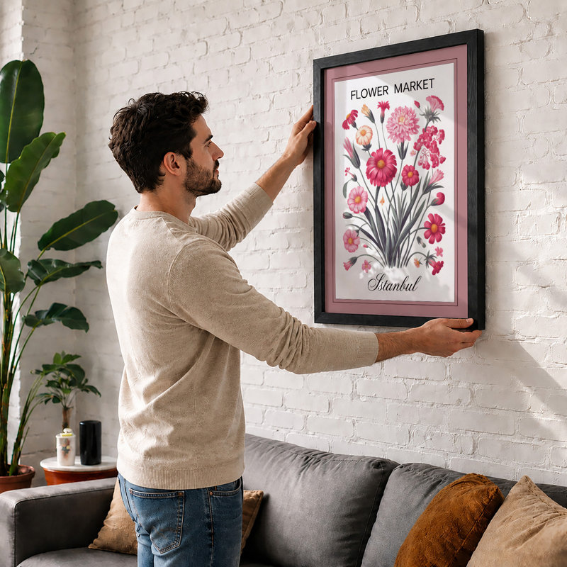 Flower Market Istanbul Botanical - Print, A1 - 84.1 x 59.4 cm, Oak