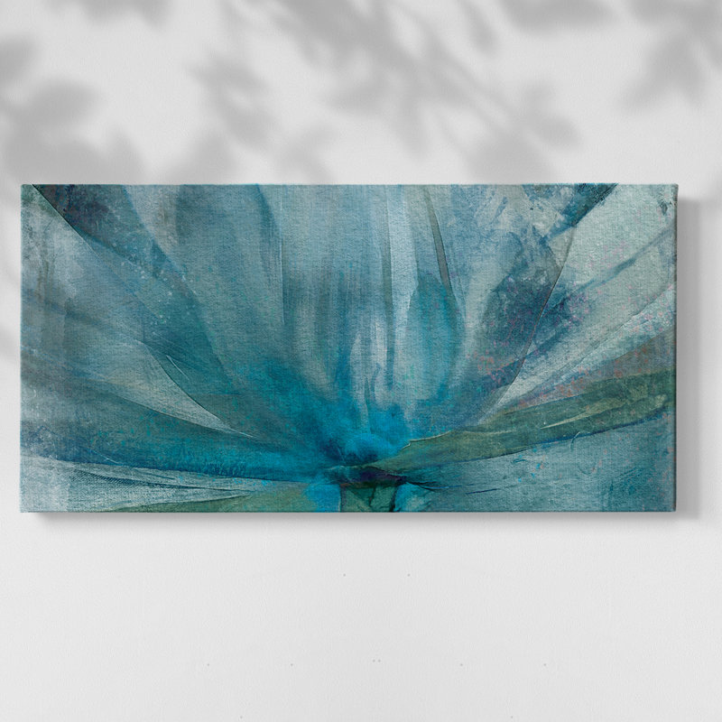 «Blue Awakening», toile tendue avec châssis tendue, prête à être accrochée, H 21 po x l 41 po, Doré