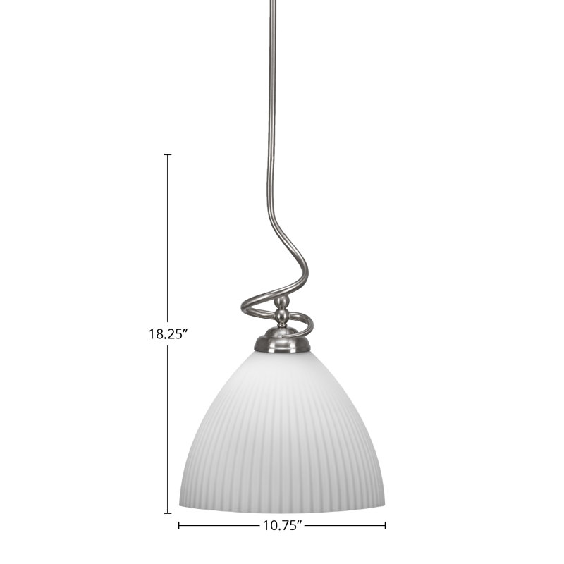 Luminaire suspendu Capri Capri, H 18,25 po x l 10,75 po x P 10,75 po, Gelé, Nickel brossé 1