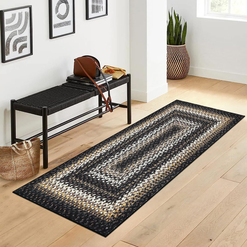 Tapis tressé à motif géométrique moderne pour salon
