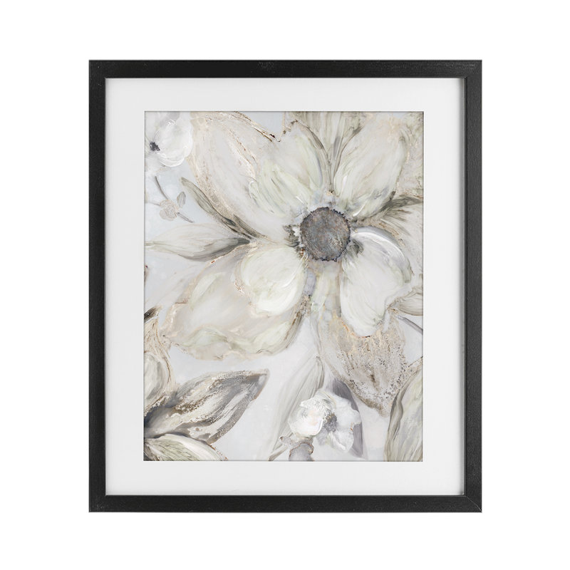 «Sandstone Tone Blooms», reproduction encadrée sous verre, design par Carol Robinson, H 21 po x l 17 po, Cadre noir minuit