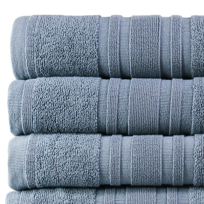 100% Cotton Plush Bath Towel, Slate Blue