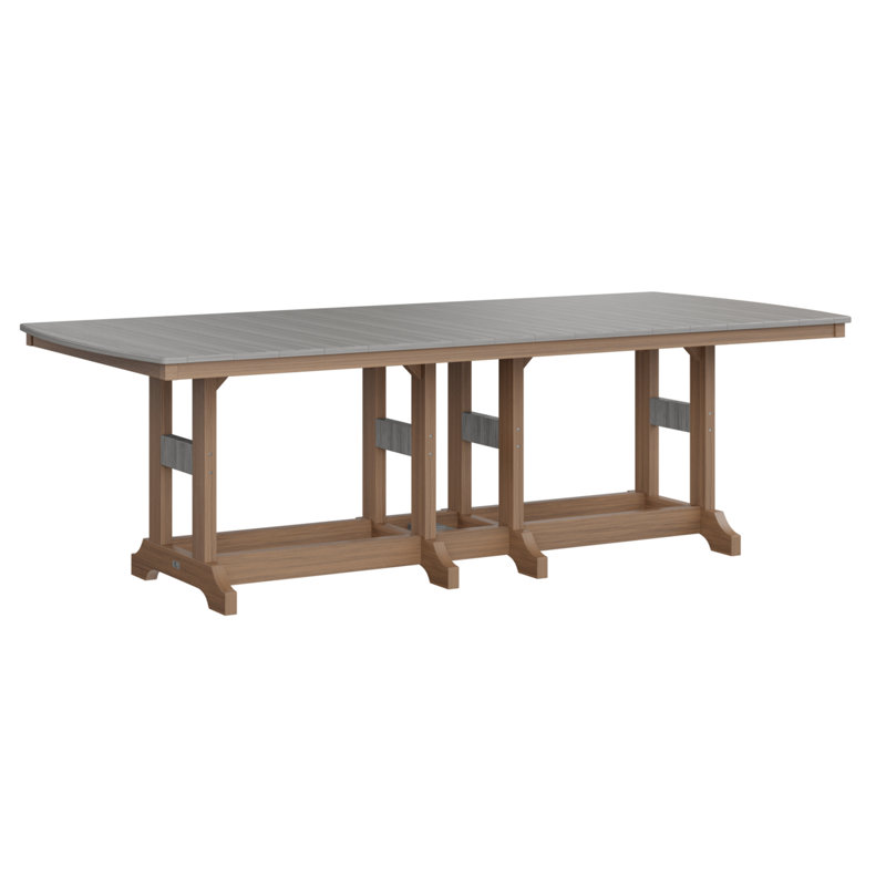 Garden Classic Outdoor Bar Table, Antique Mahogany, Driftwood Gray