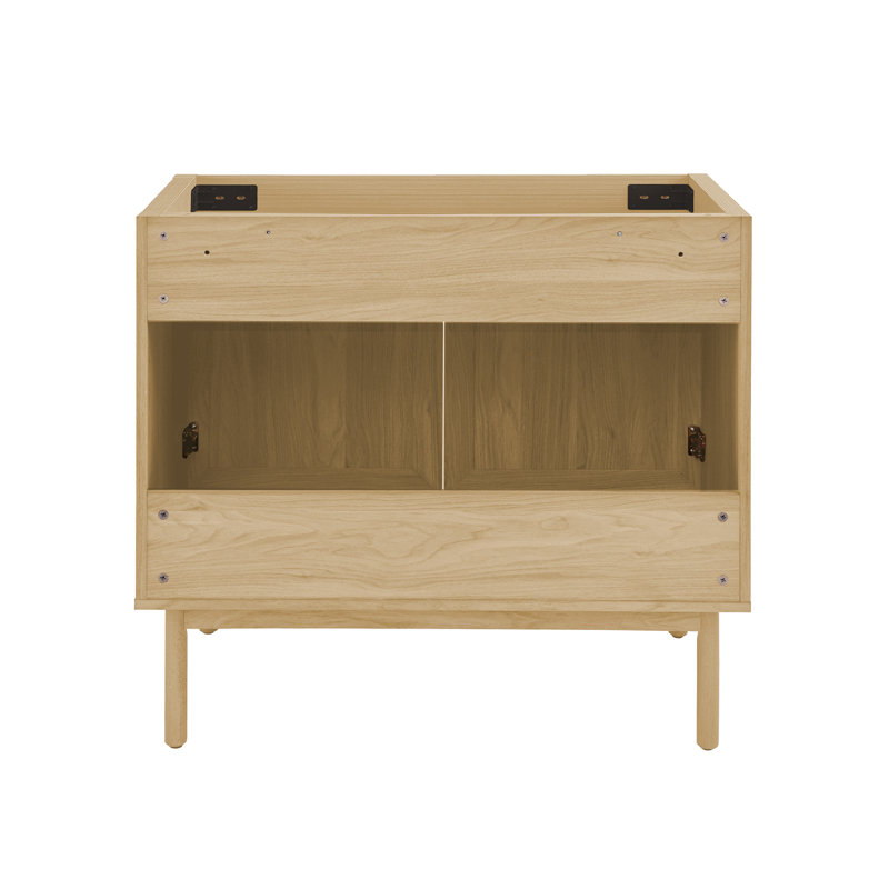 Armoire de salle de bain autoportante sans comptoir en chêne naturel Classe 36