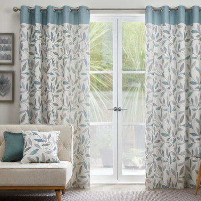 Beechwood 100% Cotton Pair Of Eyelet Curtains