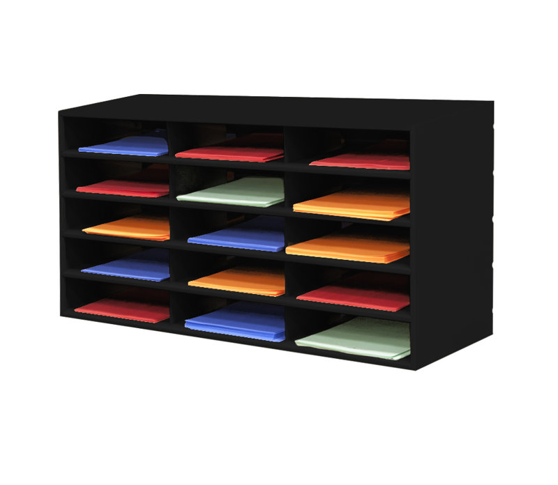 Porte-brochures horizontal roulé Tobler, Noir