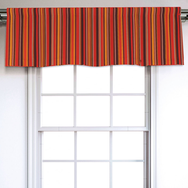 Sateen Striped Ruffled Window Valance