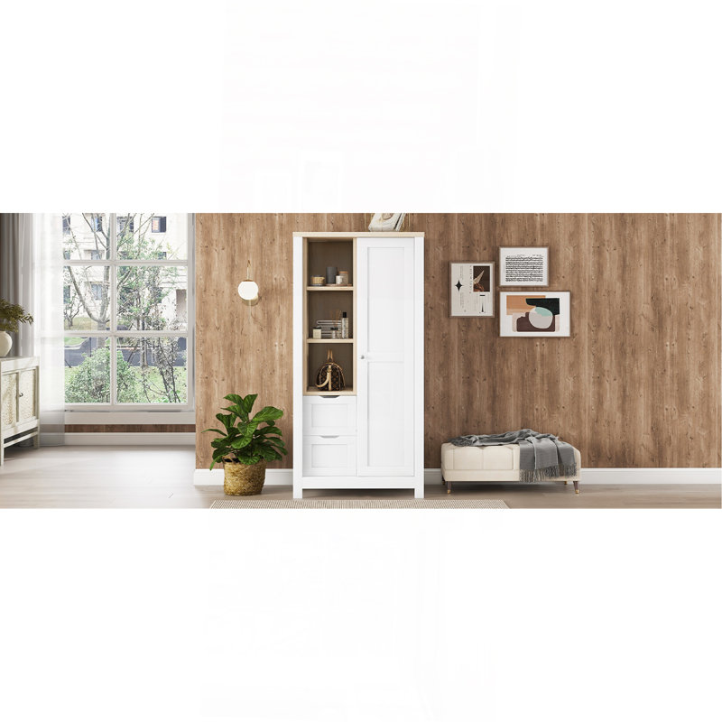 Armoire de rangement polyvalente avec porte coulissante et plusieurs compartiments pour la vie organisée