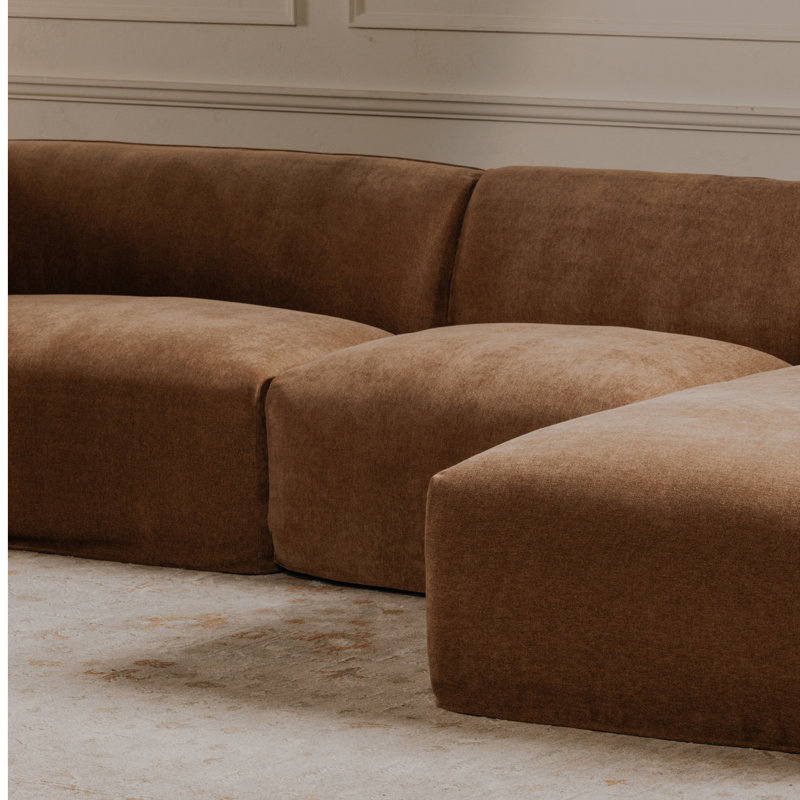 Canapé modulaire Wilde (ensemble de 3), H 29,9 po x l 138 po x P 76,3 po, Orienté à droite, Latte Loft, toile 