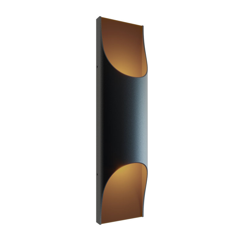 Plafonnier encastré d'extérieur à DEL 2 lumières noir / brun Eliso, H 18 po x l 4,5 po x P 3 po, 24