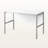 Honore White Finish Computer Desk With Silver Metal Leg, 29.74" H X 46.96" W X 23.38" D