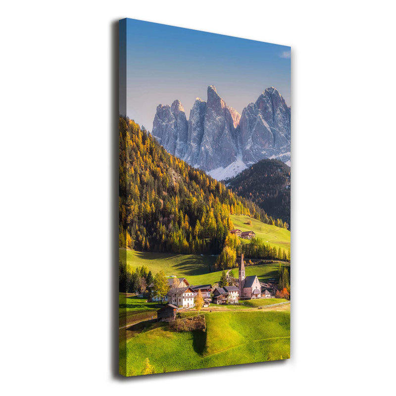 A Town In The Mountains - Wrapped Canvas Print