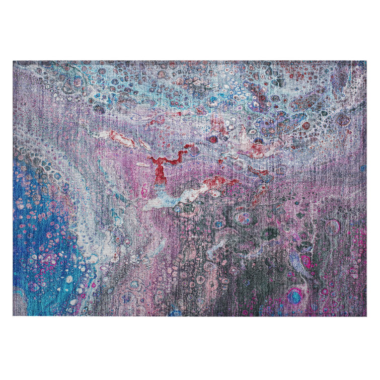 Fayme Washable Abstract Indoor / Outdoor Rug