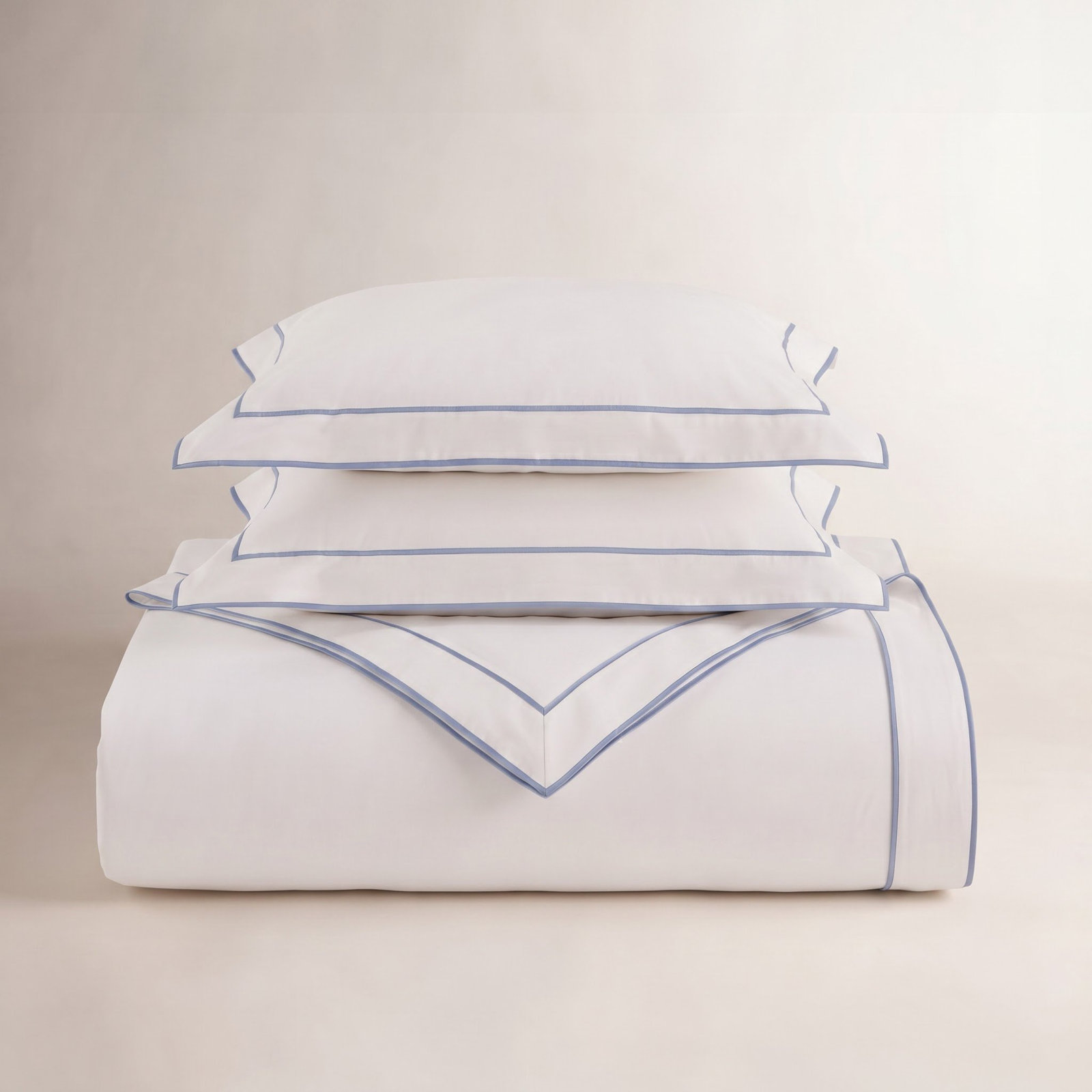 Evanston Cotton Duvet Cover Set, Queen Duvet Cover + 2 Standard Shams, Blue