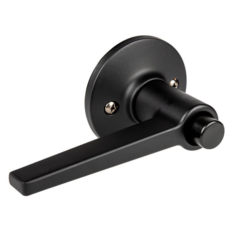 Levier d'intimité avec rosette ronde Juno, Noir mat