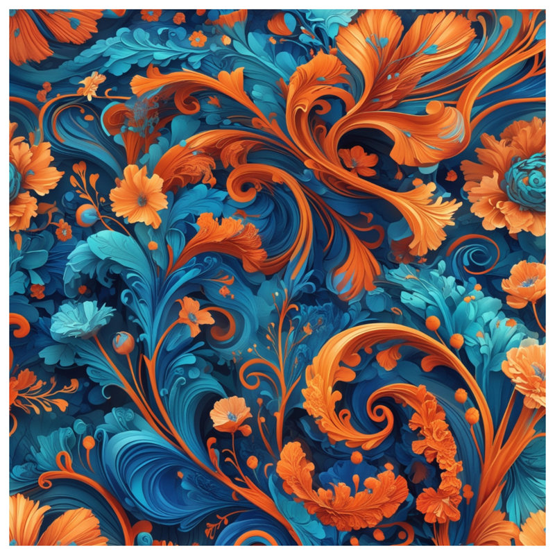Ornate Floral Swirls Comforter, Simple extra long