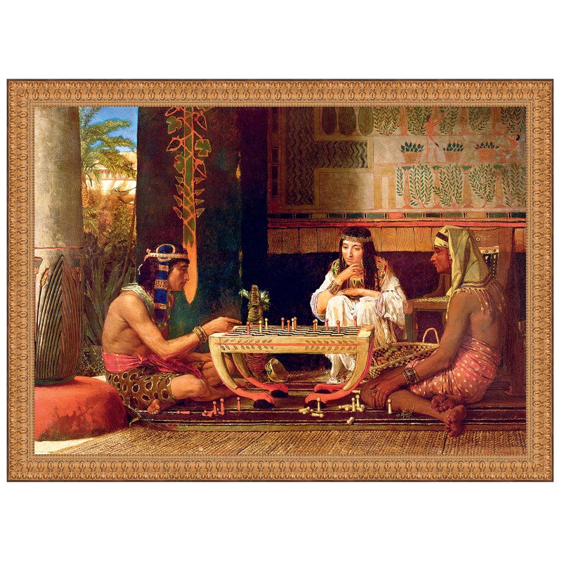Egyptian Chess Players, 1865 Print by Lawrence Alma-Tadema, 15.5" H x 18.5" W x 1.75" D