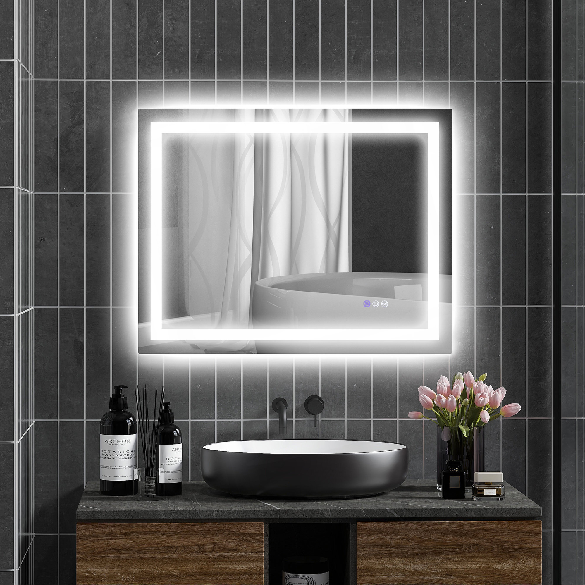 Brayden Studio® Advanced LED Bathroom Mirror With Multiple Functions ...