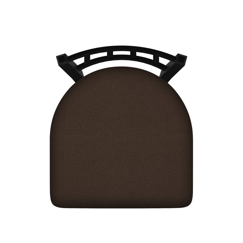 Contessa 18'' H Faux Leather Upholstered Metal Side Chair, Vinyl-Rein Coffee, Black Wrinkle