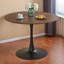 Table de salle à manger 42,1 po ronde moderne Mid-Century avec plateau en panneau de fibres à densité moyenne pour 4 à 6 personnes-57802681-57802687