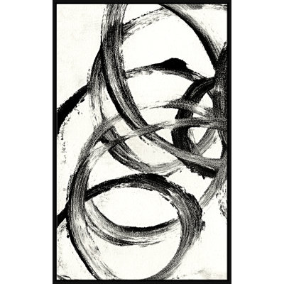 Homage to Kline V by David Phoenix - Floater Frame Acrylic Painting on Canvas