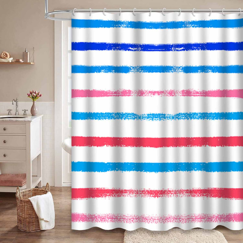 Rideau de douche Sailor Stripes, L 72 po x l 78 po