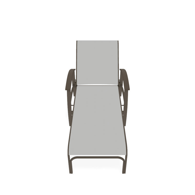 Belle Isle Outdoor Chaise Lounge, White 6D Sunbrella®, Desert P60, Textured Graphite