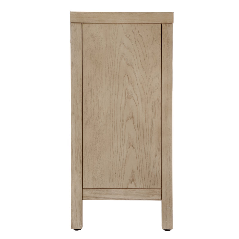 Celine 2-Door Solid Wood Accent Cabinet, Light Oak