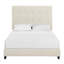 Lit plateforme tapissier capitonné avec tissu en polyester durable et tête de lit élégante, parfait pour les chambres modernes et élégantes-673893364