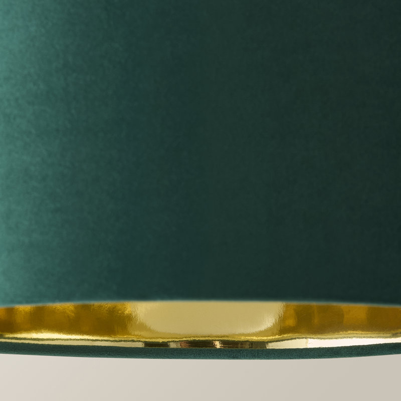 Ajua Linen Blend Drum Lamp Shade ( Slip-On ) in Green, 15" H x 25" W x 25" D