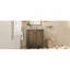 Meuble-lavabo vintage 30 po avec lavabo en céramique, meuble-lavabo avec poignées antiques, brun antique