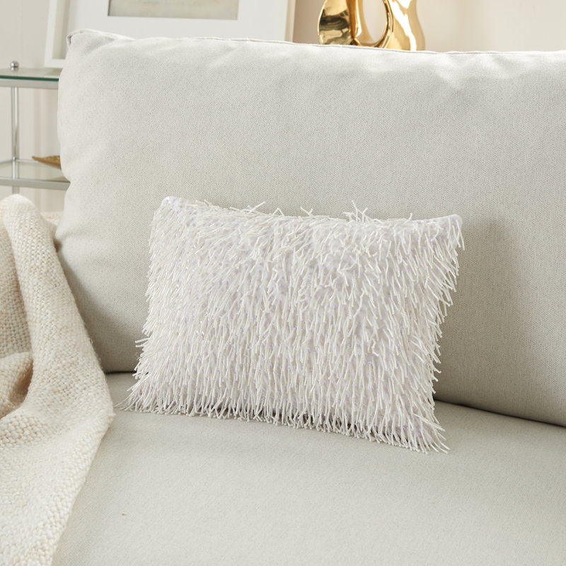 Luminescence Rectangular Cotton Pillow Cover and Insert, White