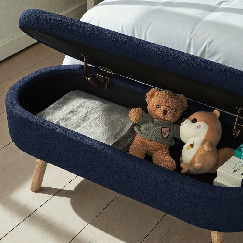 Banc de rangement avec repose-pieds Luxury, Marine