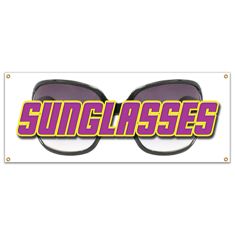 Bannière de lunettes de soleil, H 24 po x l 72 po x P 0,1 po