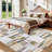 Modern Geometric Machine Washable Rug with Non-Slip Backing Non-Shedding Contemporary Accent Carpet Soft Low Pile Floor Cover for Living Room-902055598