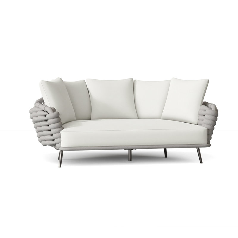 Wailea 70.5" Wide Outdoor Patio Daybed with Cushions, White Vinyl 6503-000