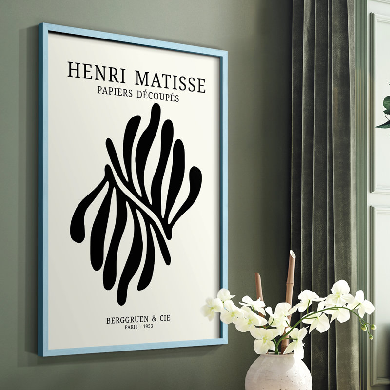 Matisse CDIX, reproduction encadrée - bois massif, H 10 po x l 8 po, Cadre simple bleu