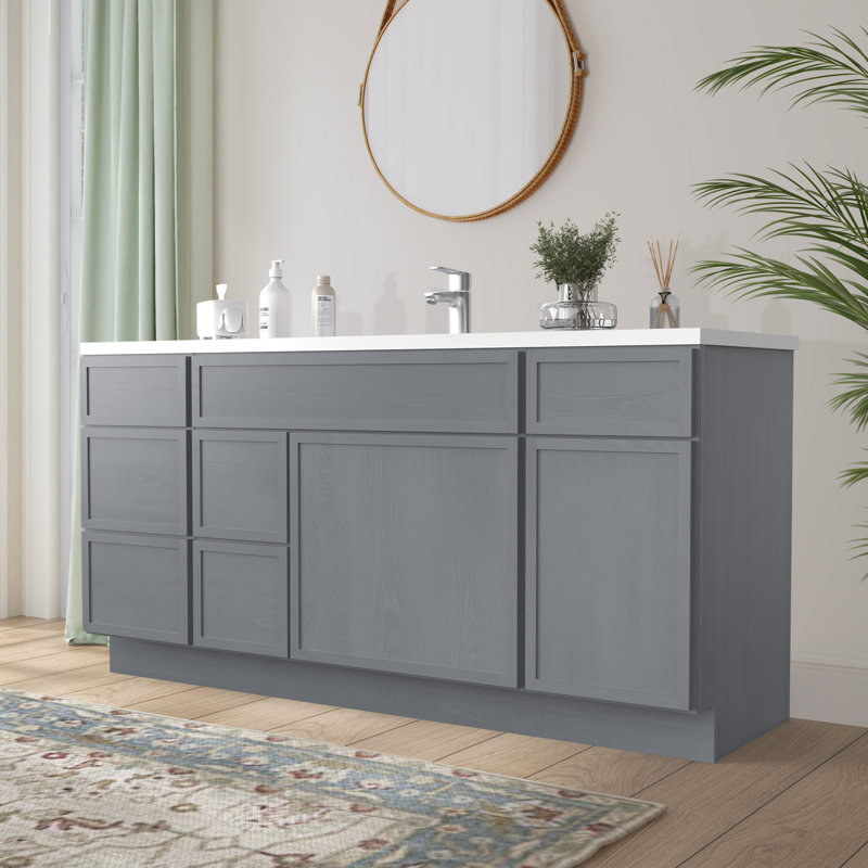 Base de meuble-lavabo simple 66 po seulement, Argent