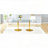 Rectangular Glass Dining Table with Gold Metal Legs (71" x 35.4", Seats 6-8)