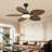 52Inch Tropical Palm Leaf Ceiling Fan With Lights & Remote Control