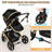 Compact Travel Stroller with Reversible Seat, Lightweight Fold for 0-36 Months,Black-125304458