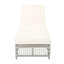 Chaise longue d'extérieur avec dossier 5 positions TREXM, chaise longue en rotin de patio en PE, beige et blanc crème-1487068323