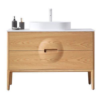 Meuble-lavabo de 48 po avec plateau en contreplaqué de chêne naturel Colmar