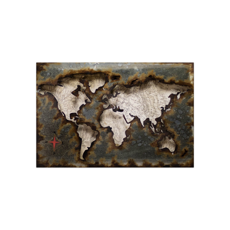 Handmade Industrial Cities & Countries Wall Decor on Metal