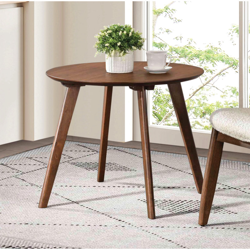 Table d'appoint contemporaine Mid-Century ronde avec pieds fuselés en noyer