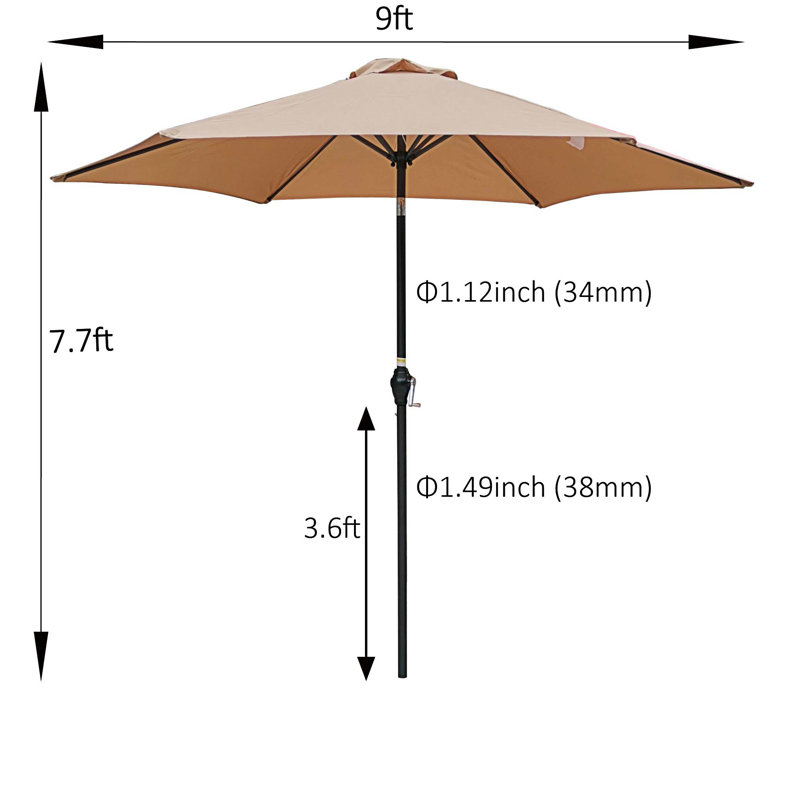 Parasol de marché 108 po Paquel, Marron