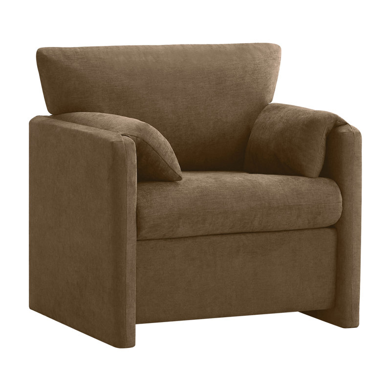 Fauteuil d'appoint surdimensionné en chenille 32,7 po, Marron foncé