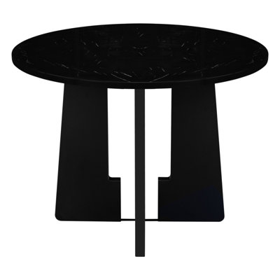 Round Dining Table for 4, 43-Inch Faux Marble Top, Mid-Century Modern Round Dining Table for Cafes, Restaurants, Bars, Home Offices and Conference Rooms