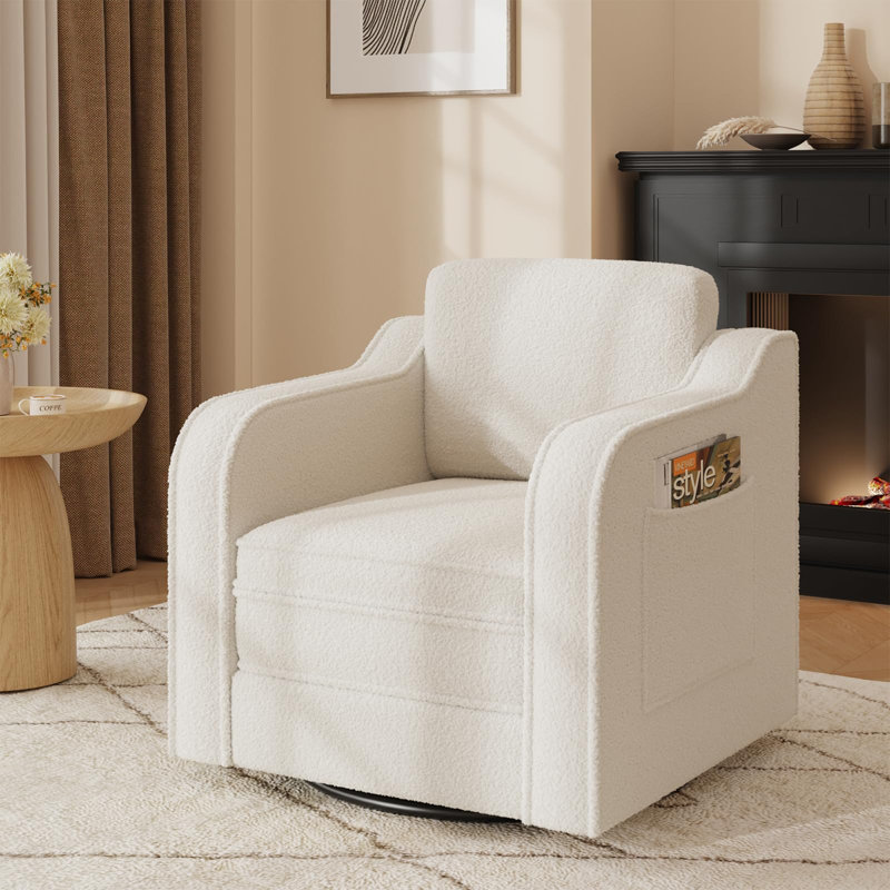 Sherpa Barrel Chair With Armrest